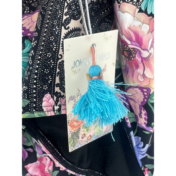 Johnny Was CSW2523AM Black Butterfly Cross Back One Piece Multicolor Size S NWT - Picture 11 of 12